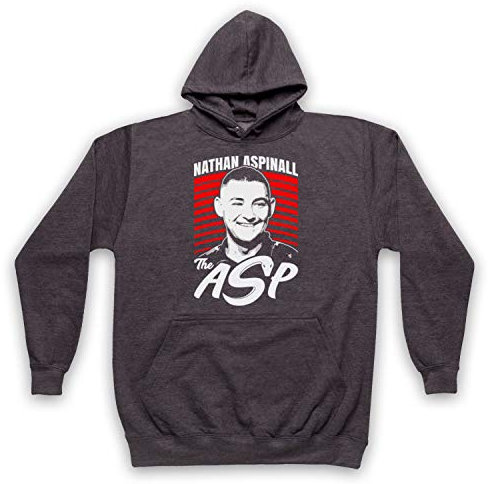 My Icon Art & Clothing Nathan Aspinall The Asp Darts Tribute English Player Erwachsenen Kapuzensweater, Holzkohle, Medium