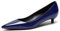 EDEFS Damen Klassische Pumps,Kitten-Heel Schuhe,Elegante Pumps,Low Heel Lack Blau Pumps Größe 36