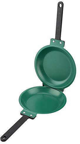 Double Side Frying Pan, Nonstick Pancake Flip Pan Folding Frying Pan Omelette Pan Nonstick Grill Pan Pancake Maker Household Kitchen Cookware, for Home Kitchen, Safe for Gas Stove, Green
