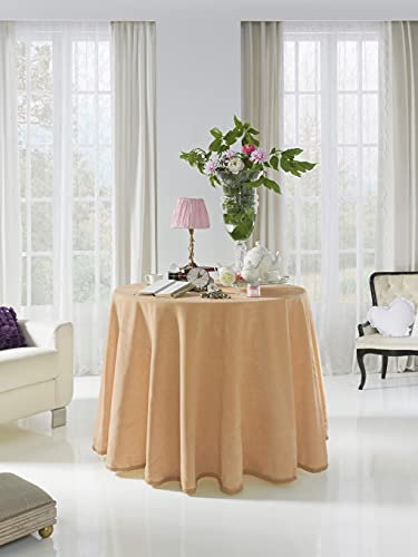 Acomoda Textil - Falda para Mesa Camilla Terciopelo, Redonda - Rectangular, Suave y Cálida de Invierno.(Redonda 80 cm, Visón)