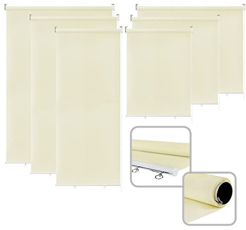 UISEBRT Außenrollo Senkrechtmarkise Verdunkelungsrollo Außen Balkonrollo Sichtschutz Rollo Beschattung Sonnenschutzrollo UV Schutz (140 * 140cm, Beige)