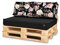 Bielik Palettenkissen 120 x 80 Set für Palettenmöbel | Wasserdicht Europaletten Sitzkissen Made in EU | Palettensofa komplett besteht aus 3 Teilen in Farbe: Dunkelgrau (Sitz +2 Kissen Schwarz + Rosen)