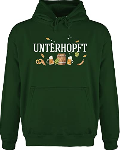 Shirtracer - Hoodie Herren Pullover Männer - Kompatibel mit Oktoberfest - Chronisch total Unterhopft - Männertagsgeschenk Bier Brauer Mälzer Geschenk