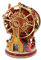 Dekohelden24 Spieluhr als Riesenrad mit Sound, aus Poly in Bunt mit niedlichen Teddy-Bären, Größe L/B/H 14 x 9 x 14 cm
