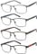 mrbobmslee 4er-Pack Lesebrille für Männer, Blaulichtblocker für Arbeiten am Computer, Schutz gegen UV-Strahlung/Augenbelastung/Blendung, Metallrahmenbrille mit Taschen（2.25）