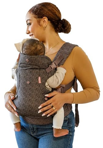 Infantino Flip Advanced 4-in-1 Babytrage, Ergonomisch, Umwandelbar, mit Blickrichtung Nach Innen und Außen, Vorne und Hinten Tragbar für Neugeborene bis Kleinkinder von 3,6-14,5 kg, Leopardenmuster