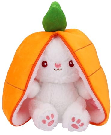 ENLACE Hasen Verstecken Plüsch, Hase Kuscheltier Plüschtiere Karotten, 25cm Weiches und Kuscheliges Plüschtier Hase Karotte, Kuscheltier Osterhase Geschenk für Jungen und Mädchen