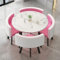 JHDXL Esstisch mit 4 Stühlen Essgruppe Küchentisch Set, Rezeption Tisch und Stuhl Kombination, geeignet für Zuhause,Küche,Esstisch,Bibliothek/Büro,Geschäftstreffen/Lounge(Pink)