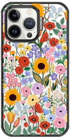 MOSNOVO for iPhone 13 Pro Case, Fit for MagSafe, Military-Grade Drop Protection, Shockproof Bumper, Cute Women Girl Magnetic Floral Phone Case for iPhone 13 Pro, Blossom & Bloom/Black