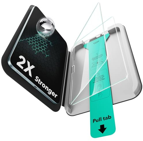 ESR 2 Piezas Protector Pantalla para iPad Air 11 M3/M2 (7/6 Gen, 2025/2024), Cristal Templado 9H con Bandeja UltraFit, Compatible con Apple Pencil, Resistente Arañazos, Transparencia HD, Sin Burbujas