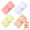 Huybaa Lot de 4 Bandeaux pour Bébé Fille 0-3 Mois - Doux en Nylon Élastique - Blanc, Beige, Rose, Pêche - Accessoires Cheveux Nouveau-né