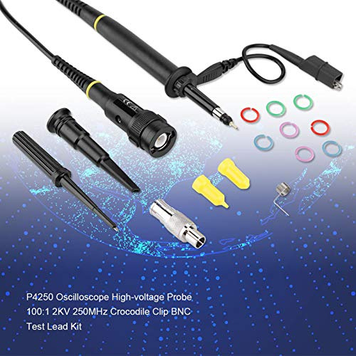 CHICIRIS P4250 High Voltage Oscilloscope Probe 100:1 2KV 250MHz Clamp/Holder BNC Test Lead Kit for Accurate Measurement in Electronic Projects