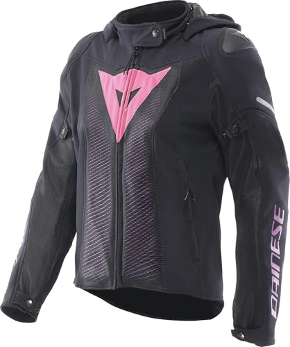DAINESE Super Sprint Air Giacca Tessile da Motociclista Femminile, Nero/Rosa, 44