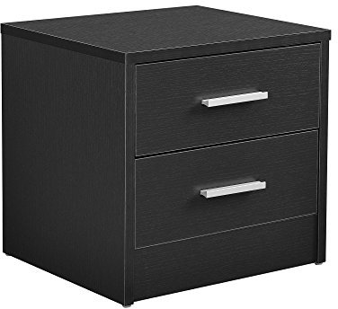 [en.casa] Eleganter Nachttisch mit 2 Schubladen Grau Nachtkommode Beistelltisch Kommode Schubladenschrank