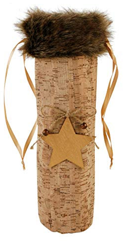 4x Flaschen Geschenktasche aus Kork - Flaschen Geschenktüte Geschenkbeutel Flaschenhülle