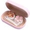 Cute Contact Lens Cases, Cat Contact Lens Soak Storage Box, Portable Pink Contact Lens Holder with Tweezers for Travel Kit (Pink Case Fox)