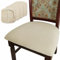 BUYUE Juego de 4 fundas de asiento para sillas de comedor, TPU no mezclado, tela jacquard amigable, elástica, lavable, para cojines de asiento de cocina, beige, 4 piezas