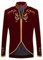 PYJTRL stylische Herren-Jacke im Prinzen-Stil, schwarzer Samt mit Goldstickerei, Blazer, Anzugjacke, weinrot, 3XL