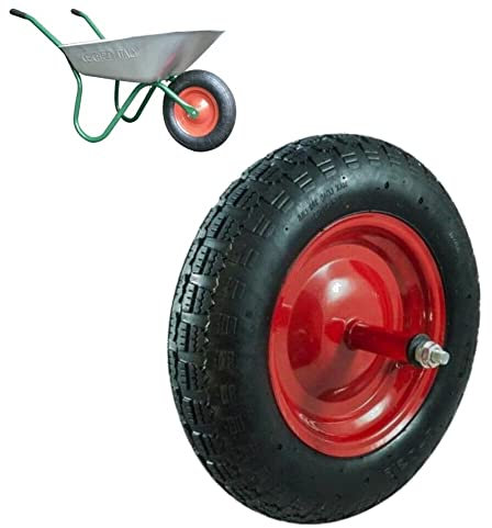 EGH08NTE Ruota PNEUMATICA Completa 3.50-8 (2pr) Ricambio CARRIOLA Modello Vespa ASSE Lungo 155mm Gomma UI308