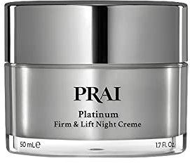 PRAI BEAUTY Platinum Firm & Lift Night Cream Overnight Repair, Nachtcreme für Frauen, Anti-Aging mit Sheabutter für die Skincare, langanhaltende Feuchtigkeit, Glatter und Jünger Aussehend | 50ml