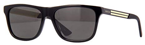 GUCCI Mens GG0687S Sunglasses, Black-Black-Grey, 57