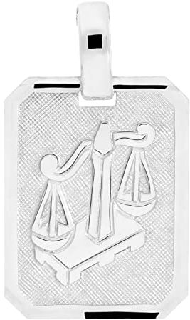 My Gold Damen Herren Sternzeichen Anhänger Waage Sterlingsilber 925 (Ohne Kette) Echtes Silber Platte 21mm x 12mm Horoskop Gaudino A-03303-S923-Waa