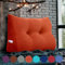 VERCART Rückenkissen Keilkissen Rückenlehne Kissen für Bett Sofa Kopfteil Gepolstert Bettkissen Wandkissen Sofakissen Groß Rueckenkissen Couchkissen Dekokissen Kordsamt Rostige Orange 60cm