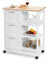 COSTWAY Carrello da Cucina con Ruote, Credenza Cucina con 4 Ripiani e 3 Cassetti, in Legno, Ideale per Cucina Ristorante e Bar, 67 x 37 x 83,5 cm (Bianco)