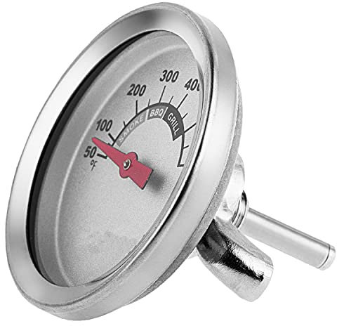 1,85 Zoll BBQ Thermometer Gauge für mehrere Grills und BBQ Smoker, Barbecue Grill Temperaturmesser Ersatzteile, Silber