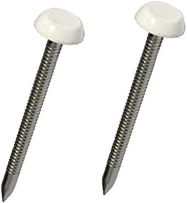 25 x Large White 50mm UPVC Poly Top Pins Nails Plastic Headed Fascia Fixings