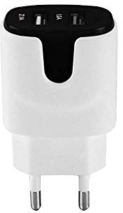 Netzadapter Farbe USB für Samsung Galaxy Note 20 Ultra Smartphone Tablet Dual Steckdose 2 Ports AC Ch (schwarz)