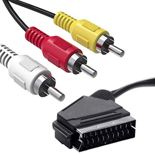 Ancable Cavo SCART a 3 RCA da 1,5 m, Commutabile Audio Video AV Composito Connettore Convertitore Adattatore per TV DVD VCR