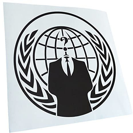 Kiwistar - Autoaufkleber - Mattschwarz - 10x10cm Anonymous - Wappen - Anzug - Heckscheibe Auto Aufkleber wetterfest für Kfz LKW Mofa Truck - Sticker außen selbstklebend Tuning Zubehör für Fenster