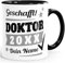 SpecialMe® Tasse Doktor-Titel Geschenk Doktorand Abschluss Studium Doktorarbeit mit Name personalisiert Doktor Inner-Schwarz Keramik-Tasse