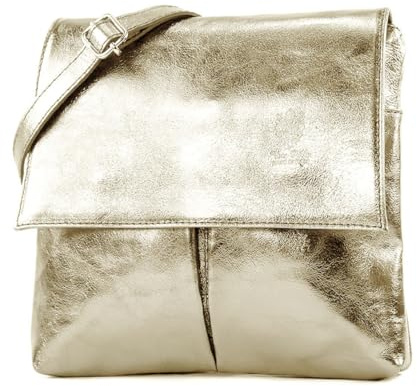 LeahWard Women's Italian Genuine Soft Leather Cross Body Bags Quality Double Pocket Messenger Shoulder Handbag