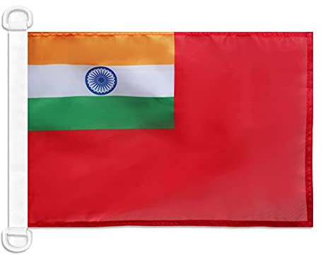 AZ FLAG - India Civil Ensign Nautical Flag - 18'' x 12'' - For Outdoor and Boat - Indian merchant Banner Knitted Polyester with Two Plastic Rings - Vivid Colors - 12x18 in - 45x30 Cm