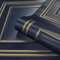 YöL Full Roll Navy & Gold Textured Wood Panelling Effect Vinyl Wall Feature Wallpaper
