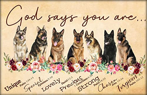 TNND Poster, Motiv: Deutscher Schäferhund, Hundefreunde, Gott sagt, Sie sind einzigartig, besonderes, schönes Heimdekor, Dekoration, Poster, Wandkunst, 20,3 x 30,5 cm