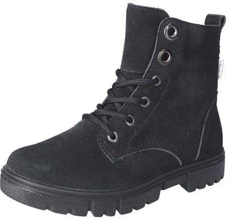 RICOSTA Mädchen Combat Boots Suri, Kinder Stiefeletten, Weite: Mittel, lose Einlage, RicostaTEX, schnürstiefel, Winterstiefel, schwarz (090), 31 EU