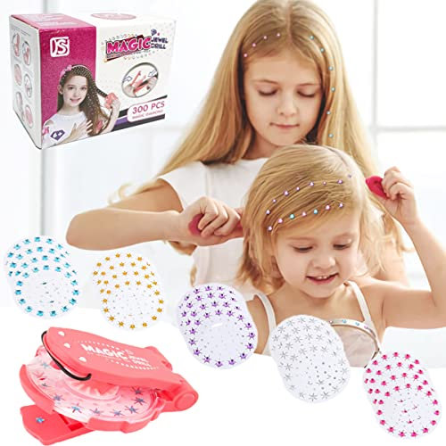 langjiao 375-teiliges Haar-Bedazzler-Set, Diamant-Haarmaschine, Haarschmuck-Nachfüllset, neues Spielzeugset für Kinder, Kinder-Styling-Haarwerkzeug, tolle Geschenkbox für Mädchen, Kinder, Damen.