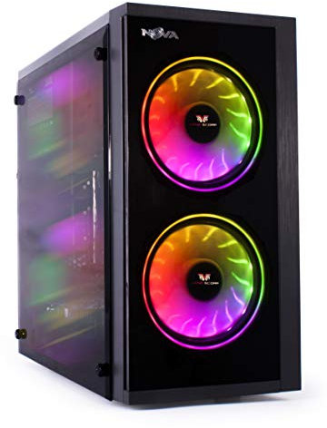 Veno Scorp Gaming PC Nova: Intel Core i5-4 x 3.00 GHz, 16GB RAM, GT 1030 2GB Graphics Card, 240GB SSD + 1TB HDD, Windows 10, Wi-Fi (Renewed)