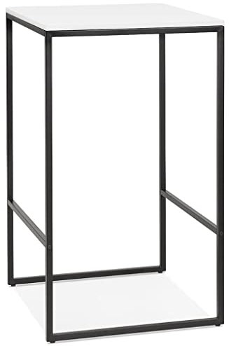 KADIMA DESIGN ANDASTRA Bartisch Stehtisch Küchentresen Wood Holz Weiß (White,Black) 60 x 60 x 102