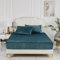 Damier Plüsch Spannbettlaken 100x200x30cm Petrol Blau Winter Warme Flauschige Bettlaken Cashmere Touch Spannbetttuch Geeignet für 30cm Matratze