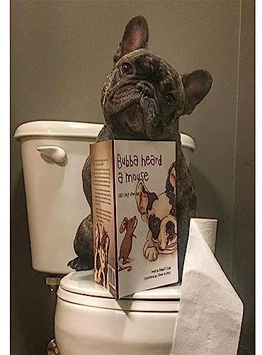 DCIDBEI DIY Diamond Painting Toiletten 60x75 cm Diamant Painting Bilder Erwachsene Diamond Painting Tiere Diamant Painting Bilder Erwachsene Diamond Painting Hund Bulldogge auf Toilette