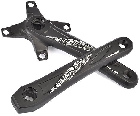 LSRRYD 64/104 BCD Mountainbike Singlespeed Kurbelgarnitur 170mm 175mm MTB Vierkantachse Kurbelarm Set Fahrrad-Kurbelarm (Color : Black, Size : 175mm)