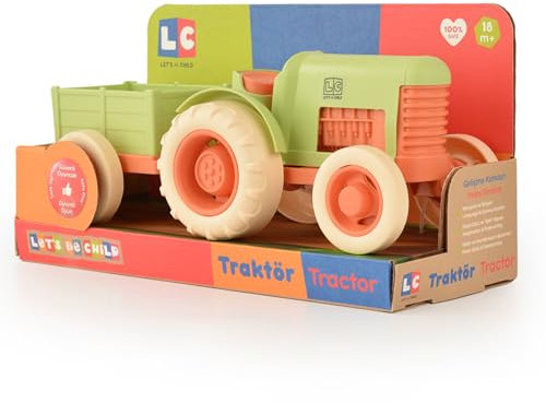 Spielzeug-Traktor-Set für Kinder | Lern- und Sicherheitsorientiert | Für Kinder ab 1 Jahr | Traktor- und Anhängerset für Innen- und Außenbereich | Spaßige Geschenke für Mädchen und Jungen (Grün)