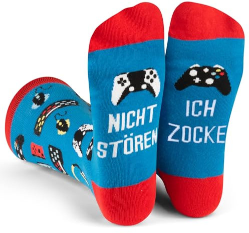 Nicht stören, ich game gerade - Video Game Socken - Witzige Gamer Geschenke Unisex für Männer, Frauen und Teenager