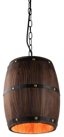JCPYIUL Pendelleuchte Aus Weinfass-Schirm Vintage Pendellampe Hängelampe Holz Weinlichter Für Schlafzimme Treppenhaus Arbeitszimmer