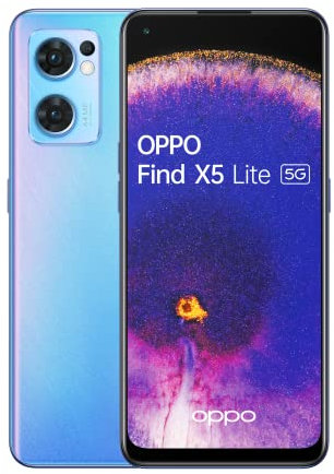 OPPO Find X5 Lite – Smartphone 5G, 8 Go RAM + 256 Go, 6.43'' AMOLED FHD+ 90Hz, 64 MP + 8 MP + 2MP, 4500 mAh Charge Rapide 65W, Bleu [version FR] (Reconditionné)