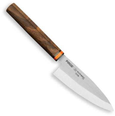 Pirge Titan East Deba 15cm Knife - Ultra Sharp Stainless Steel Japanese Chef Knife - Professional Meat and Vegetable Chopping Knife for Home and Professional Use, Long Tang Design, Rosewood Handle